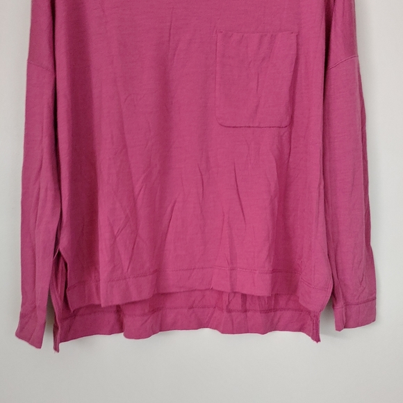 Kit and Ace Merino Turtleneck Long Sleeve Tee Knit Top Pocket Size Small Pink - Picture 8 of 16